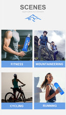 WRELS Folding Water Bottle TPU BPA-Free Collapsible Soft Flask Outdoor Sport Hiking Camping Running Portable Soft Water Bottle