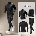New Summer Running Suit Men's Quick Dry Jacket Suit Fitness Long Sleeve T-shirt Sweatshirt Half Zipper Sports Training