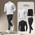 New Summer Running Suit Men's Quick Dry Jacket Suit Fitness Long Sleeve T-shirt Sweatshirt Half Zipper Sports Training