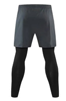 Men 2 In 1 Running Pants Double Layer Pant Tight Training Basketball Legging Fitness Sweatpant With Pockets Running Trousers