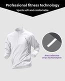 New Summer Running Suit Men's Quick Dry Jacket Suit Fitness Long Sleeve T-shirt Sweatshirt Half Zipper Sports Training