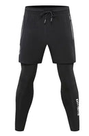 Men 2 In 1 Running Pants Double Layer Pant Tight Training Basketball Legging Fitness Sweatpant With Pockets Running Trousers