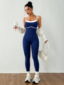 Women's Quick-Dry Fitness Yoga Bodysuit Tight Outdoor Sports One-Piece Comfortable Yoga Top for Active Wear