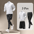 New Summer Running Suit Men's Quick Dry Jacket Suit Fitness Long Sleeve T-shirt Sweatshirt Half Zipper Sports Training