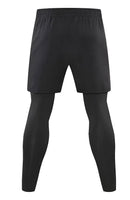 Men 2 In 1 Running Pants Double Layer Pant Tight Training Basketball Legging Fitness Sweatpant With Pockets Running Trousers